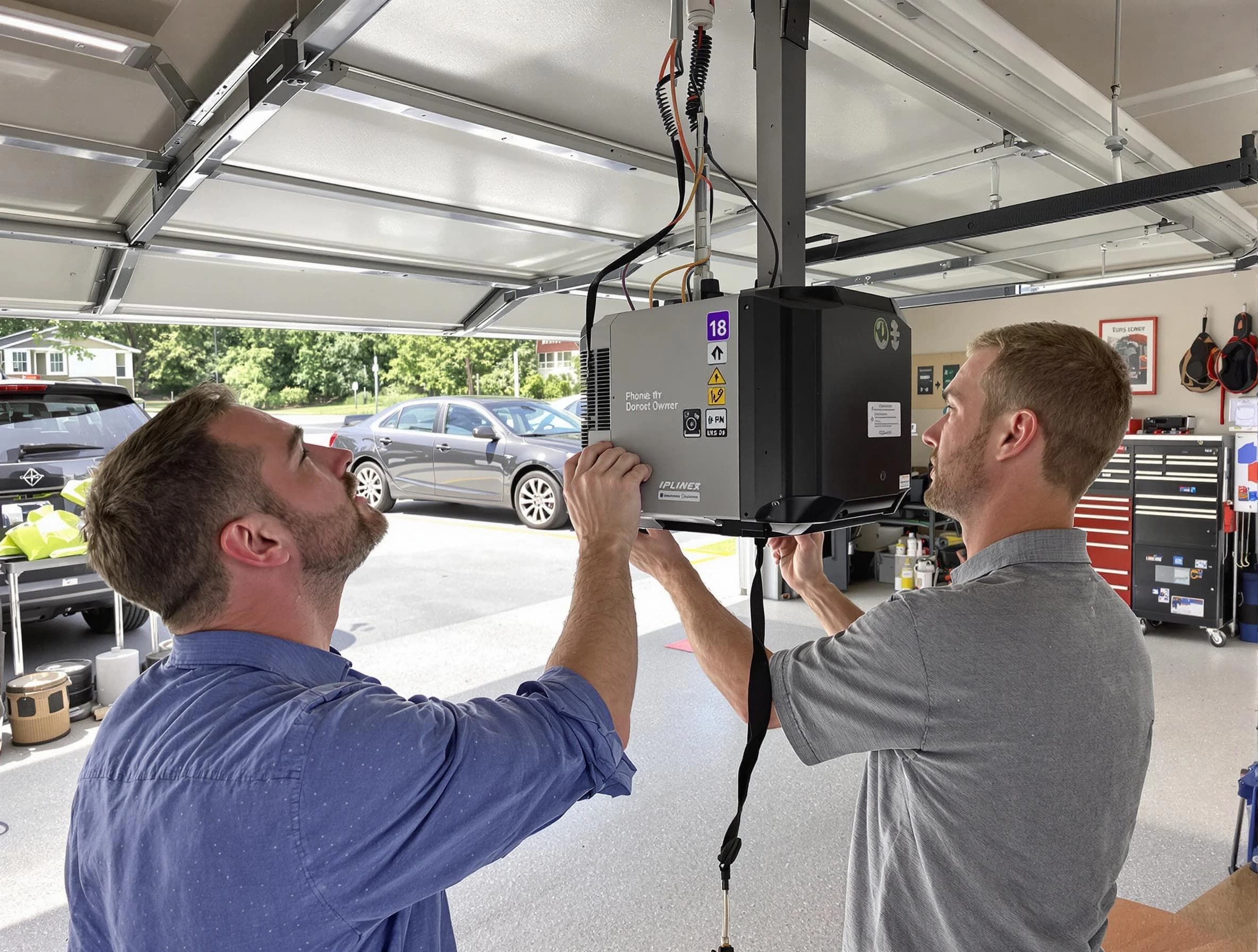 South Plainfield Garage Door Repair technician installing garage door opener in South Plainfield