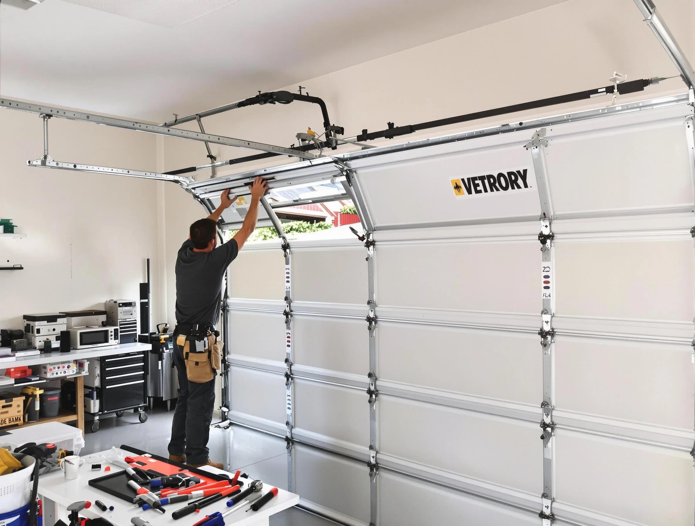 South Plainfield Garage Door Repair technician performing section replacement in South Plainfield